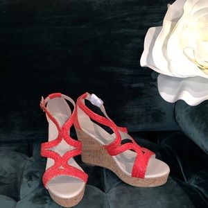 NEW Banana Republic size 10 orange / cork wedges